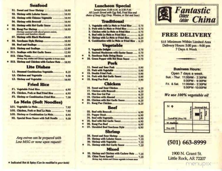 Fantastic China menu 5